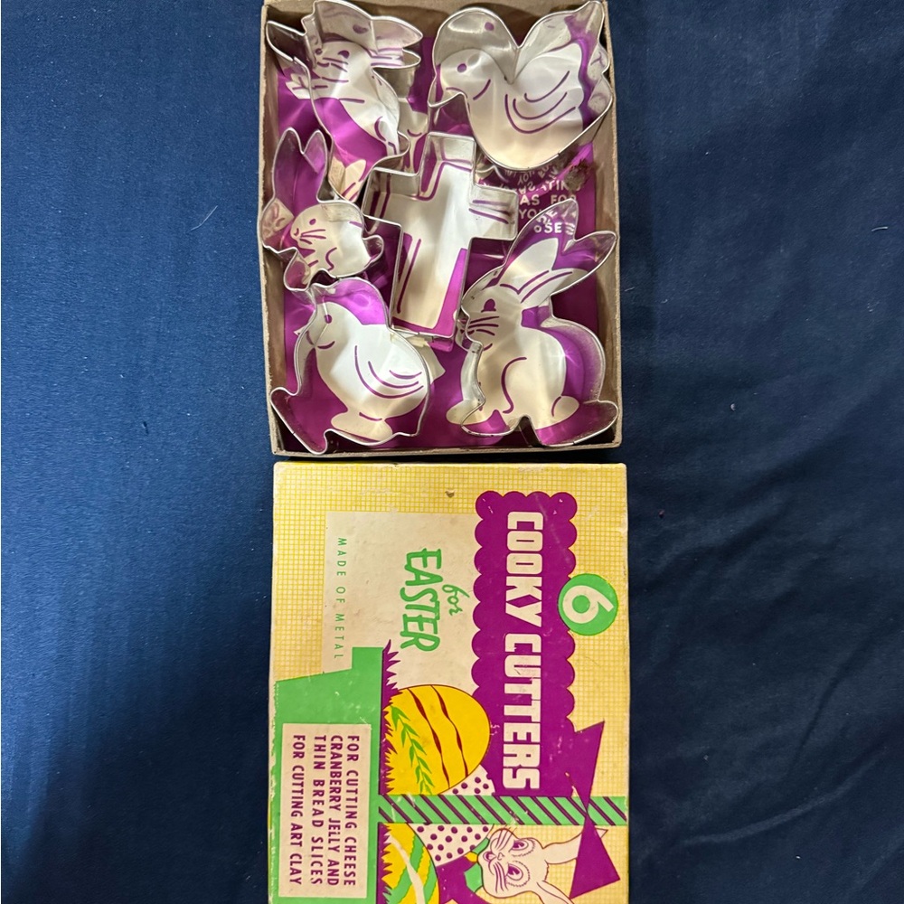 Vintage Easter Cookie Cutters Set - Silver